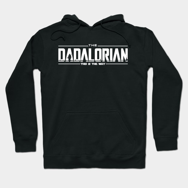The Dadalorian White Funny Father's Day Hoodie by truffela
